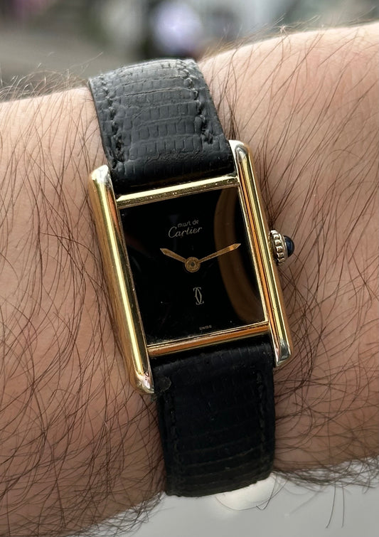 Cartier Must Tank Vermeil - Black 'Onyx' Dial