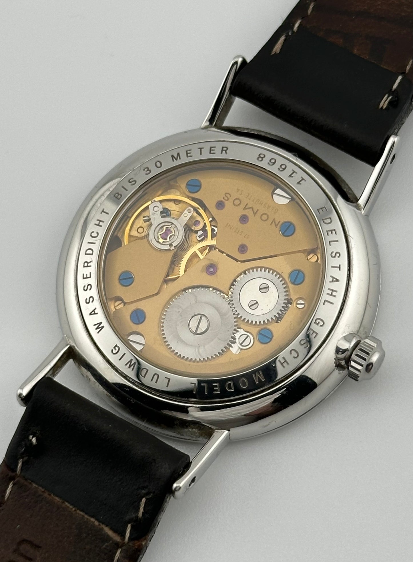 NOMOS Glashutte Ludwig Open Caseback - Cream Dial